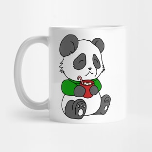 Christmas Panda Enjoying Hot Cocoa Mug